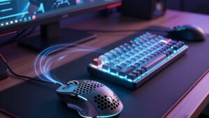 Футуристическая игровая мышь и механическая клавиатура для максимальной точности в соревновательных шутерах 2026 года